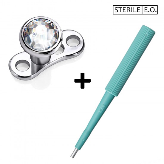 Dermal Kit: Kai Medical Curette Biopsy Punch Sterile & Warrior Dermal Anchor PTZ-01 2.0mm