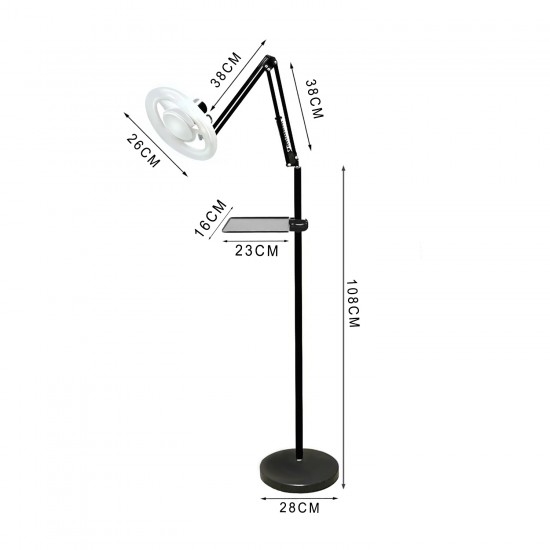 Lampada con Lente d’Ingrandimento per Tatuaggi con Vassoio – Supporto Regolabile Professionale
