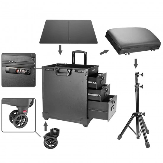 Reisekoffer mit Tattoo-Rädern