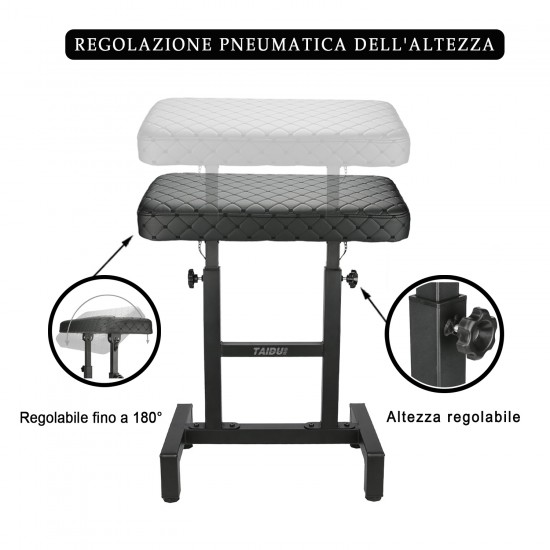 Nuovo design supporto per mano da tatuaggio con bracciolo in acciaio rinforzato