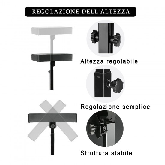 Verstellbare Tattoo-Armstütze mit 5-Fuß-Basis