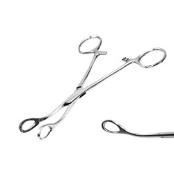 Pinza per Piercing - Forcipe Ovale Chiusura Scanalata