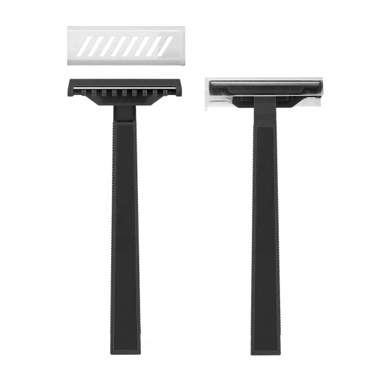 Lame de rasoir jetable noire en acier WARRIOR (BLACK-100PZ)