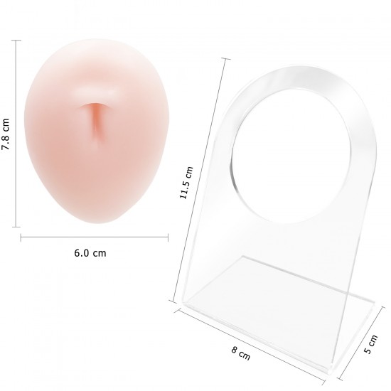 SP-04 Ombligo Sintético 3D en Silicona para Práctica de Piercing