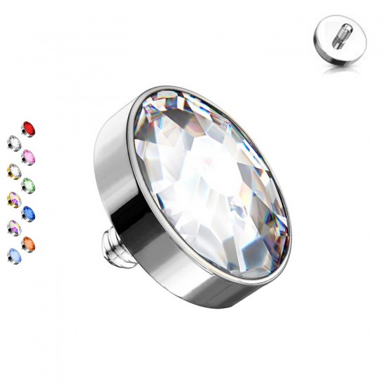 Disco in cristallo con filettatura esterna