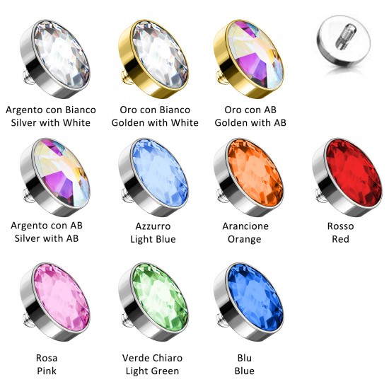 Disco in cristallo con filettatura esterna