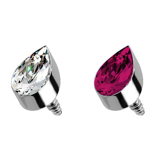 Ball in Titanium with Crystal drop shape - 1.6mm