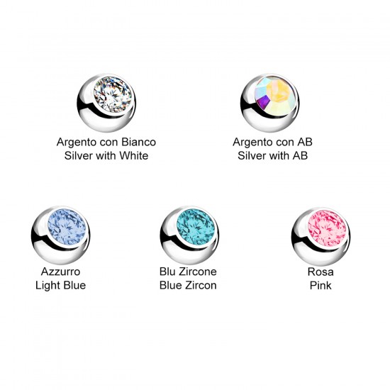 Bola Esfera de Titanio con Cristal - 1.2mm