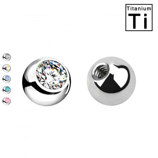 Bola Esfera de Titanio con Cristal - 1.2mm