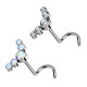 Piercing Cartilagine Push-In in Titanio con 5 Cristalli