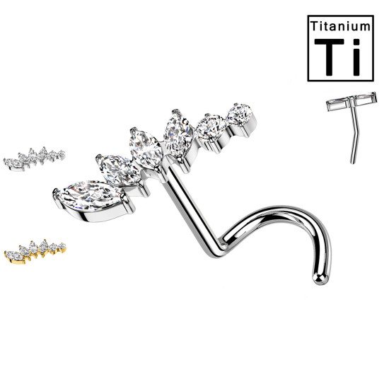 Piercing au nez avec poussée de branche cristalline