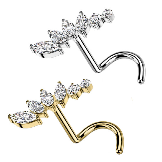 Piercing Naso con Ramo di Cristalli-Push in