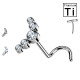 Piercing Naso Push In in Titanio con 5 Cristalli