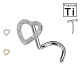 Piercing Naso con Cuore di Cristalli-Push in