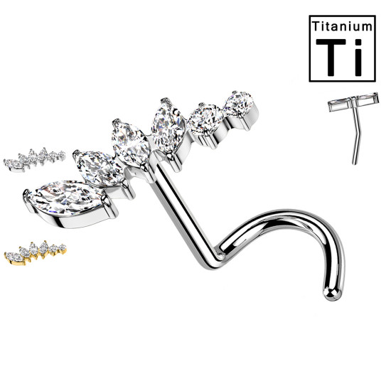 Piercing Naso con Ramo di Cristalli-Push in