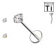 Piercing Labbro con Cristallo Rotondo-Push in