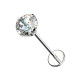 Piercing Labbro con Cristallo Rotondo-Push in