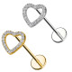 Piercing Labbro con Cuore di Cristalli-Push in