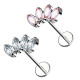 Piercing Labret in Titanio con quattro Cristalli -Push-in
