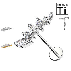 Piercing Labbro con Ramo di Cristalli-push in