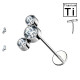 Piercing Labret Borchie Cartilagine Push-in Tre Cristalli