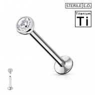 STERILE Titanium Labret with Crystal