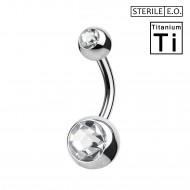 Sterile Banana in Titanium with Crystal