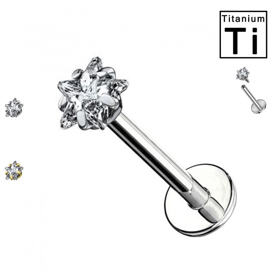 Labret con Brillantino Stella in Titanio