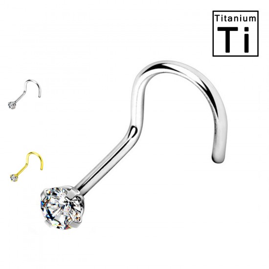 Piercing Nariz Stud de Titanio con Cristal
