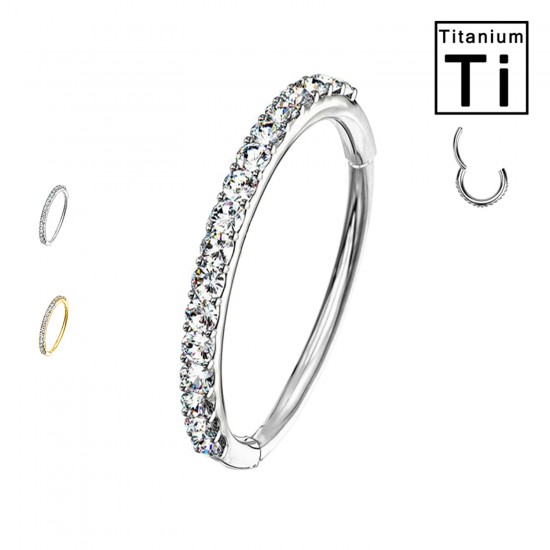 Clicker Septum Hoop Piercing in Titanium