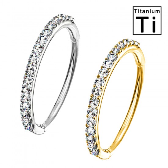 Clicker Septum Hoop Piercing in Titanium