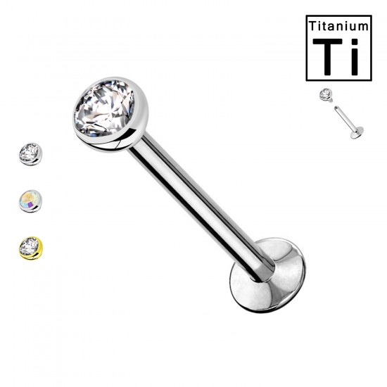 Piercing Labret in Titanio con Cristallo