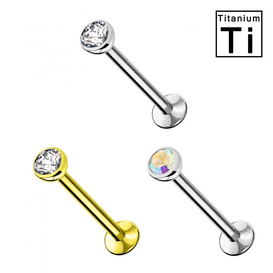 Piercing Labret in Titanio con Cristallo
