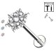 PWC-045 Piercing Labret in Titanio con Cristallo a Forma di Neve e con Filettatura Interna PWC-045 Piercing Labret in Titanio con Cristallo a Forma di Neve e con Filettatura Interna