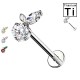 PWC-046 Piercing Labret in Titanio con Cristallo a Forma di Carota e con Filettatura Interna PWC-046 Piercing Labret in Titanio con Cristallo a Forma di Carota e con Filettatura Interna