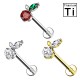 PWC-046 Piercing Labret in Titanio con Cristallo a Forma di Carota e con Filettatura Interna PWC-046 Piercing Labret in Titanio con Cristallo a Forma di Carota e con Filettatura Interna