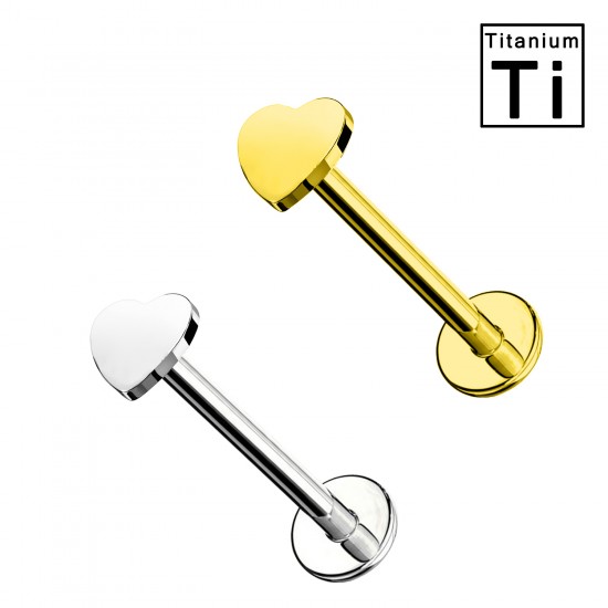 PWC-057 Piercing Labret in Titanio a Forma di Cuore e con Filettatura Interna PWC-057 Piercing Labret in Titanio a Forma di Cuore e con Filettatura Interna