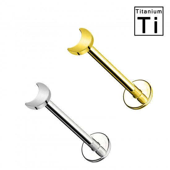 PWC-059 Piercing Labret in Titanio a Forma di Luna e con Filettatura Interna PWC-059 Piercing Labret in Titanio a Forma di Luna e con Filettatura Interna