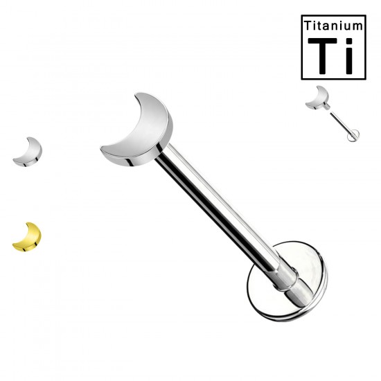 PWC-059 Piercing Labret in Titanio a Forma di Luna e con Filettatura Interna PWC-059 Piercing Labret in Titanio a Forma di Luna e con Filettatura Interna