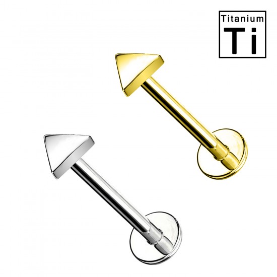 PWC-060 Piercing Labret in Titanio a Forma di Triangolo e con Filettatura Interna PWC-060 Piercing Labret in Titanio a Forma di Triangolo e con Filettatura Interna