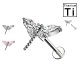 PWC-169 Piercing Labret in Titanio a Forma di Libellula con Cristalli con Filettatura Interna PWC-169 Piercing Labret in Titanio a Forma di Libellula con Cristalli con Filettatura Interna
