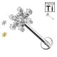 PWC-203 Piercing Labret in Titanio a Forma di Neve  con Cristalli e con Filettatura Interna