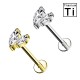 PWC-204 Piercing Labret Doble Hoja de Titanio con Rosca Interna