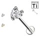 PWC-204 Piercing Labret Doble Hoja de Titanio con Rosca Interna