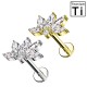 PWC-205 Piercing Labret in Titanio a Forma di Fiore con Cristalli e con Filettatura Interna