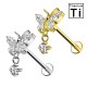 PWC-209 Piercing a Forma di Farfalla con Cristalli in Titanio con Filettatura Interna PWC-209 Piercing a Forma di Farfalla con Cristalli in Titanio con Filettatura Interna