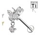 PWC-209 Piercing a Forma di Farfalla con Cristalli in Titanio con Filettatura Interna PWC-209 Piercing a Forma di Farfalla con Cristalli in Titanio con Filettatura Interna