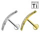 PWC-216 Piercing Curvo con Cristalli in Titanio con Filettatura Interna