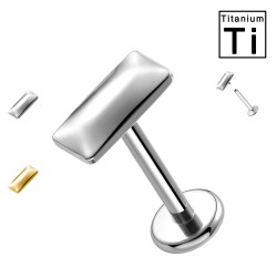 PWC-220 Piercing Labret in Titanio a Forma di Rettangolo 3D con Filettatura Interna PWC-220 Piercing Labret in Titanio a Forma di Rettangolo 3D con Filettatura Interna
