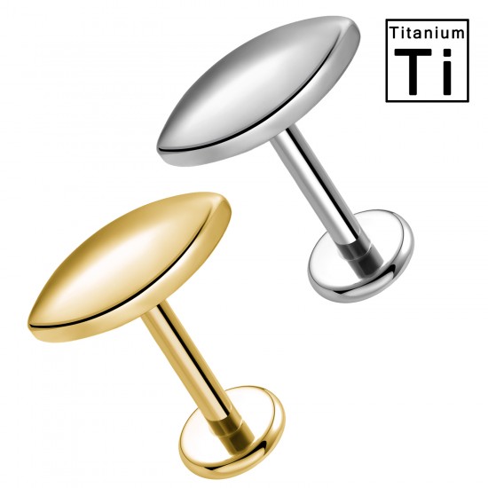 PWC-221 Piercing Labret in Titanio a Forma di Marquise 3D con Filettatura Interna